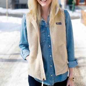 Womens Patagonia Retro-X Vest White Cream Fleece Jacket Small High Pile Sherpa